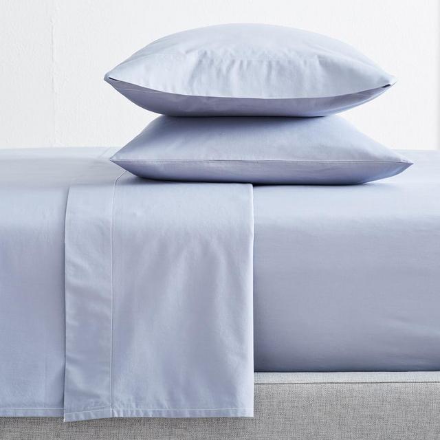 Organic Washed Cotton Sheet Set, King, Blue Fog