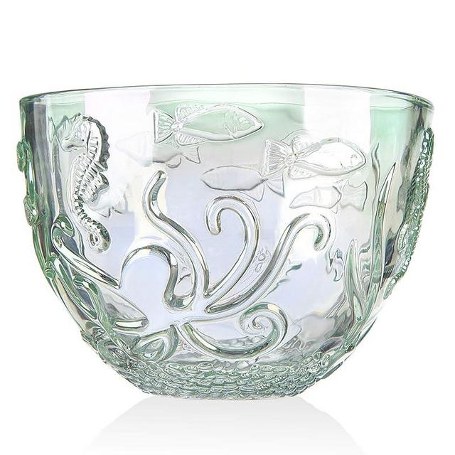 Godinger Salad Bowl, Dessert Bowl, Salad Serving Bowl, Round Green Iridescent 6X6