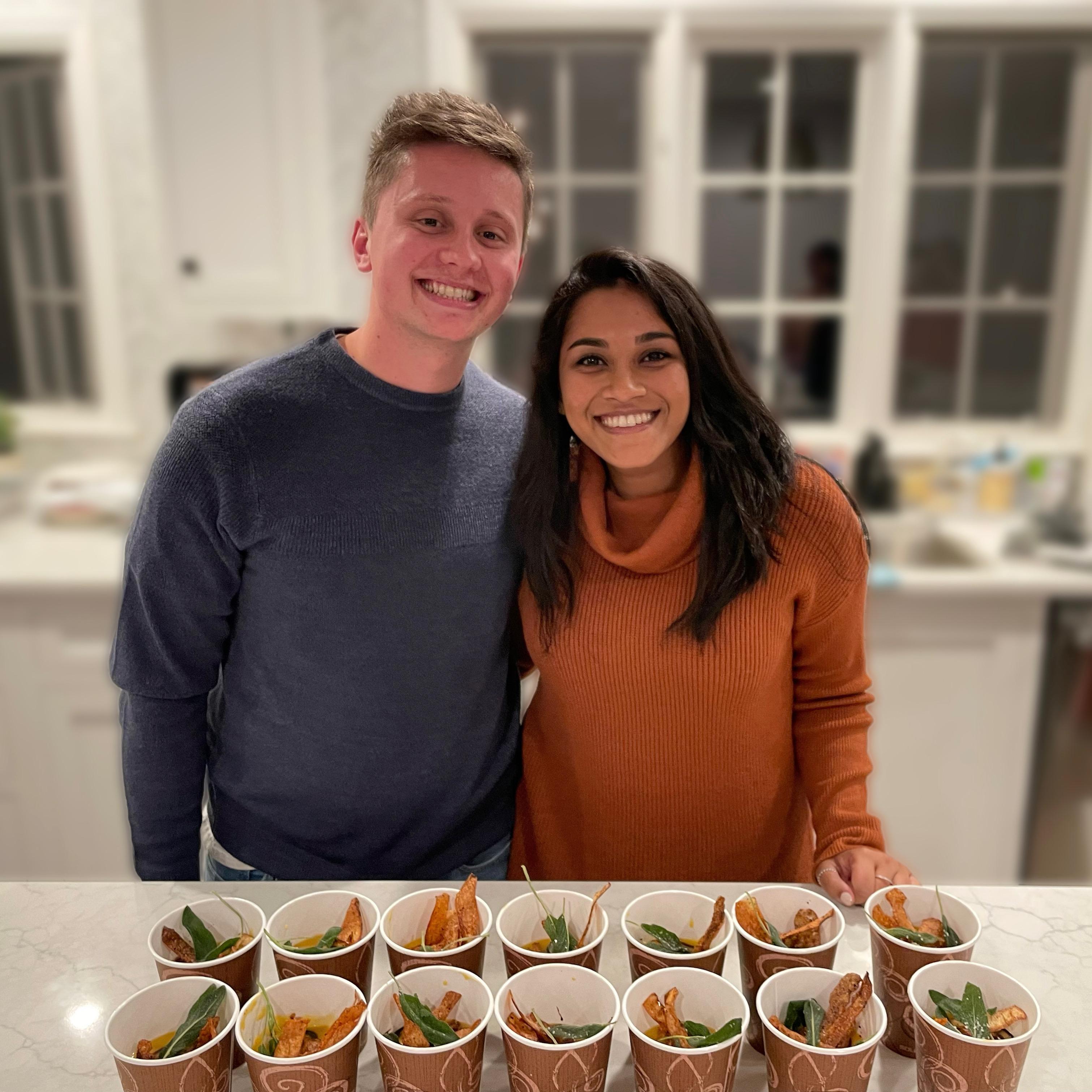 We love cooking & eating together, but especially with our family and friends!