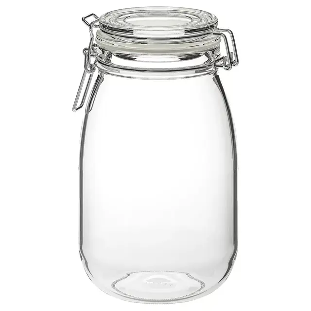 KORKEN Jar with lid, clear glass, 1.9 qt