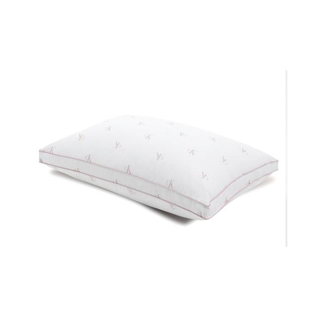 Calvin Klein Monogram Logo Firm Support Cotton Pillow, King