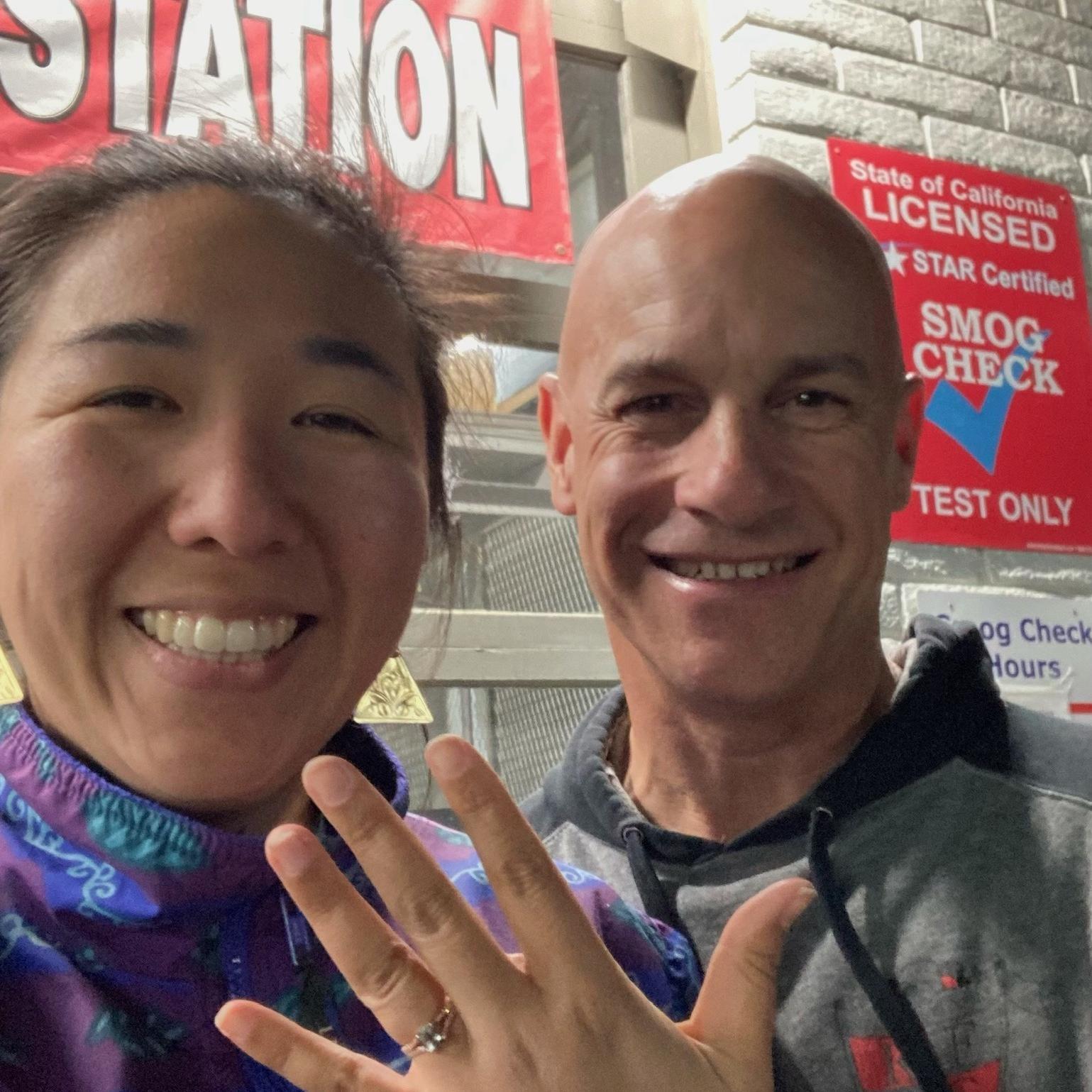 The day Johnny proposed! This is the Chevron station where we met :)