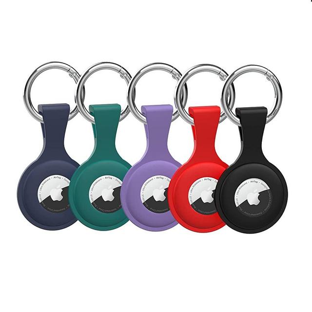 5 Pack AirTag Cases with Key-Ring - wanchel AirTag Holder with Anti-Lost Keychain, Protective Air Tag, Item Finders, for Dog, Cat, Keys, Wallet, Backpacks, Compatible with Apple New AirTag…