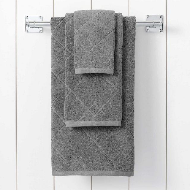 Easy Care Organic Sculpted Towel, Bath, Flagstone
