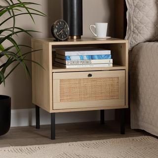 Caterina Natural Rattan 1-Door Nightstand