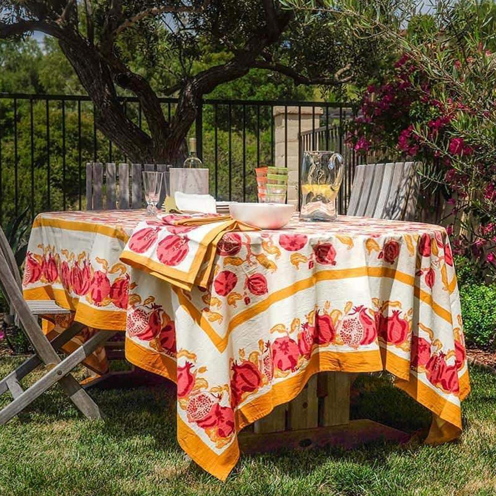 Block Printed Tablecloth Pomegranate - Thumbnail 3