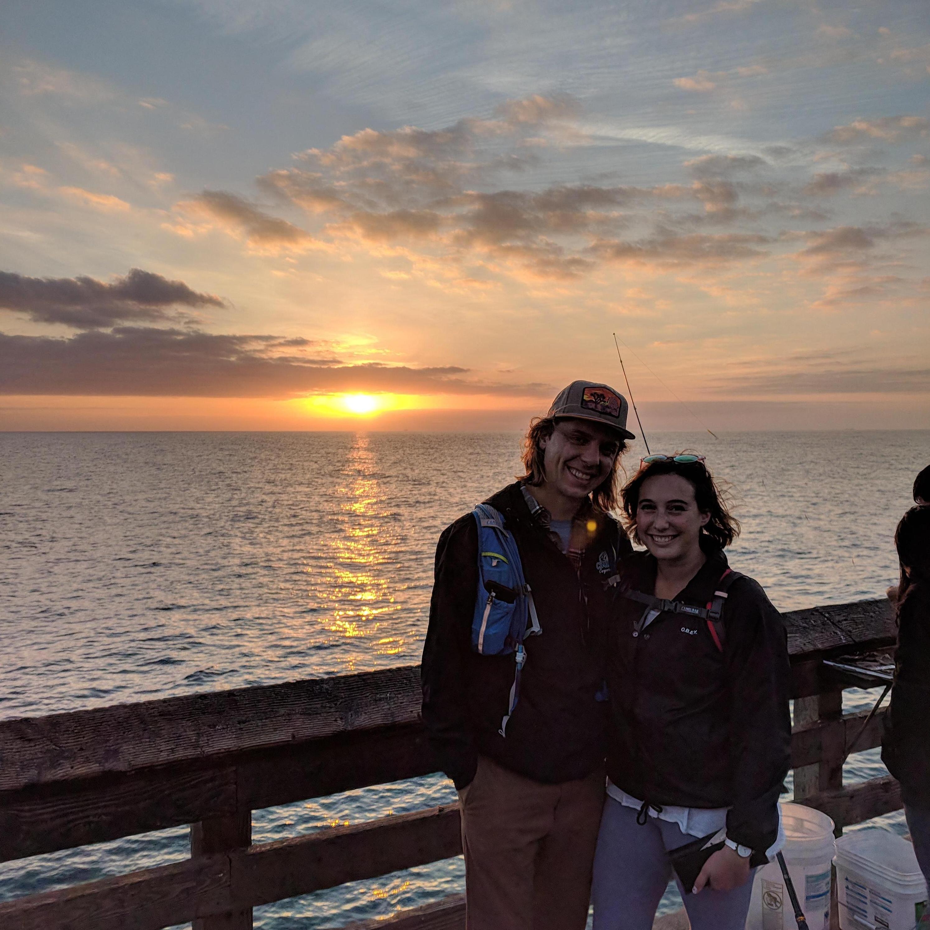 Watching the sun set over Newport Beach Pier