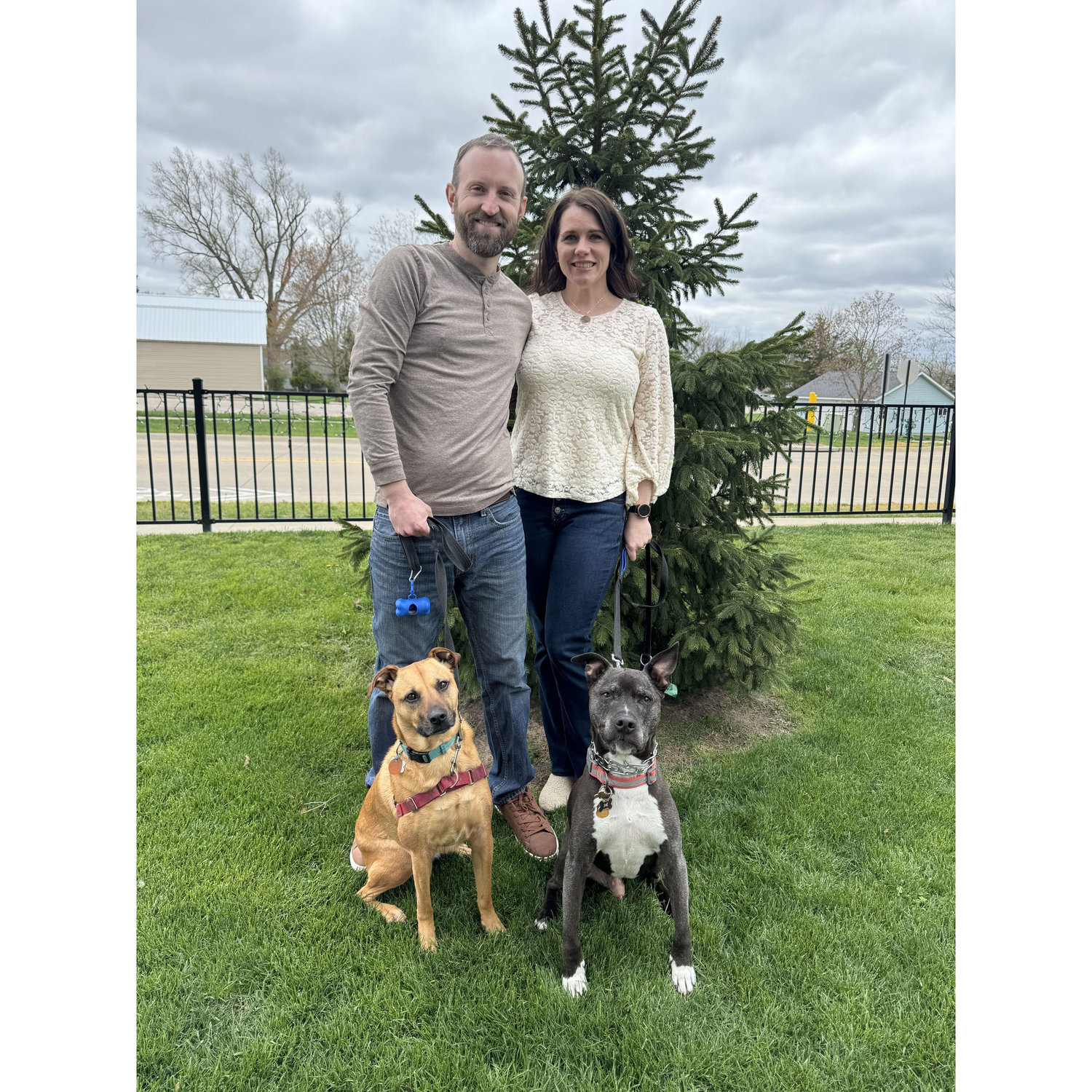 We only had to bribe Ripley and Floyd with about a dozen treats to get them to cooperate for these pics...