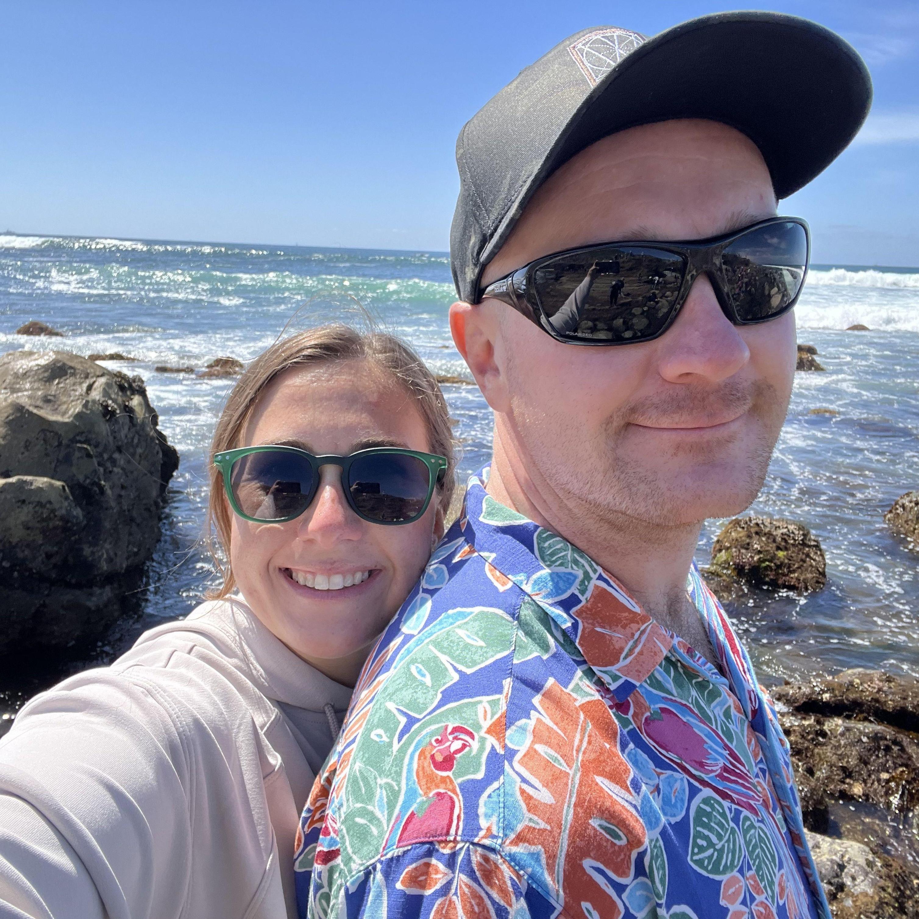 Exploring the San Diego coast on our first trip together.