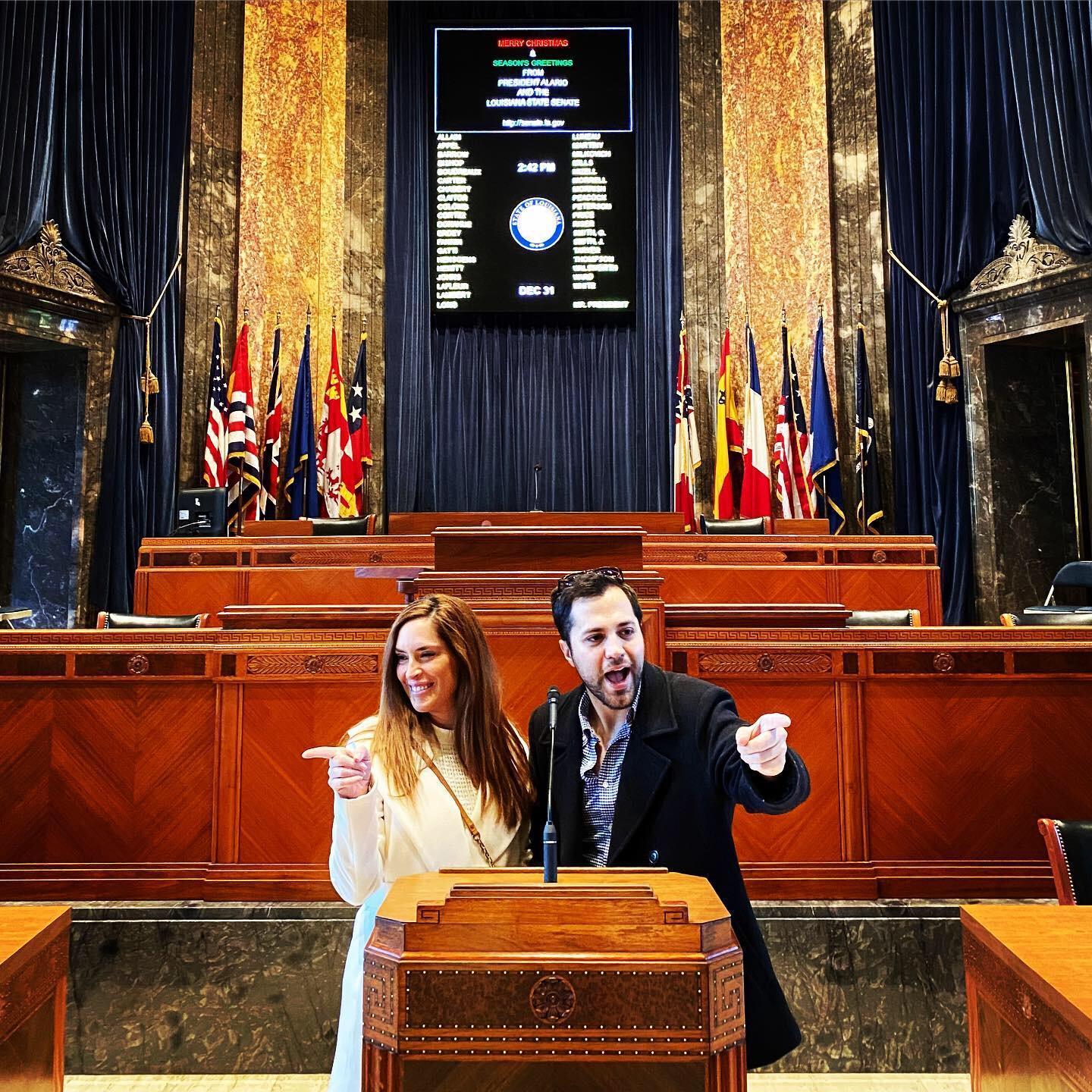 Having some fun in Baton Rouge at the Louisiana State Capitol!