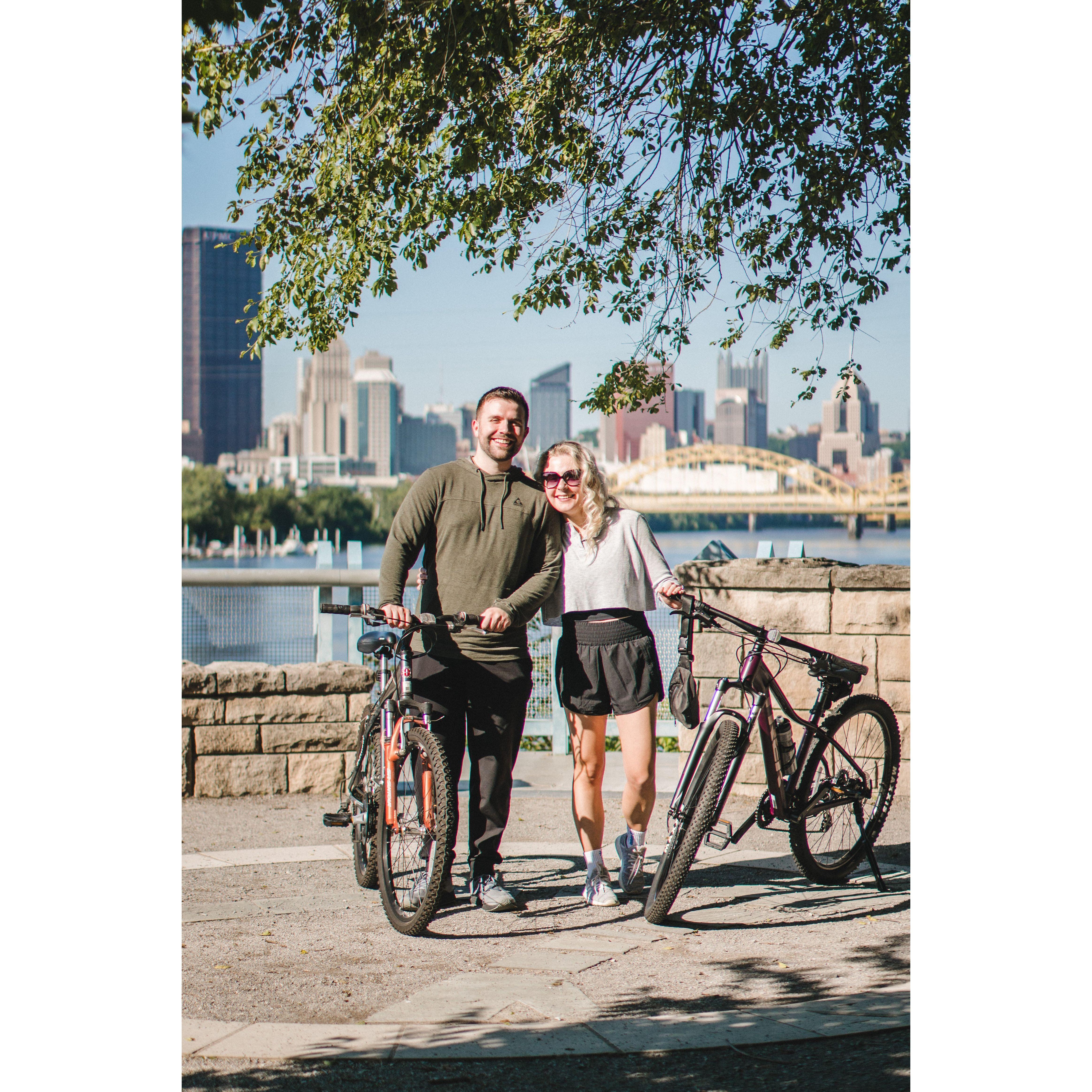 Teresa thought we were going for a bike ride. Andrew knew we were going to become engaged! June 4, 2022 - one of the happiest days of our lives!