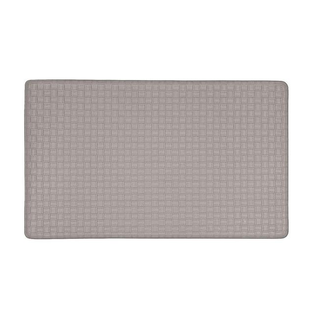 Kate Aurora Heavy Duty Embossed Non Slip Memory Foam Kitchen Mats - 30in W x 18in L, Gray