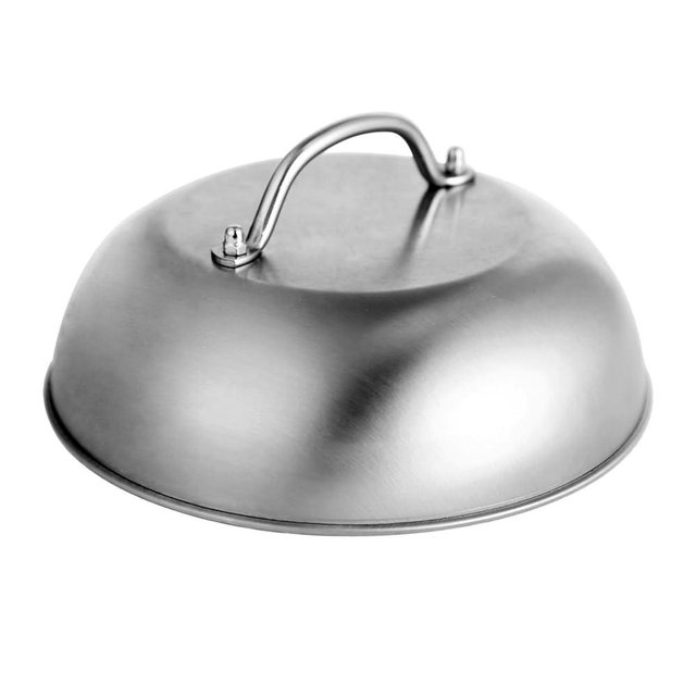 Jirktiy Cheese Melting Dome, Heavy 9 Inch Stainless Steel Round Basting Cover, Grilling Melting Dome for Griddle, Steak, Griddle Grill Accessories 0.6 mm Flat Top Grill Cooking Dome