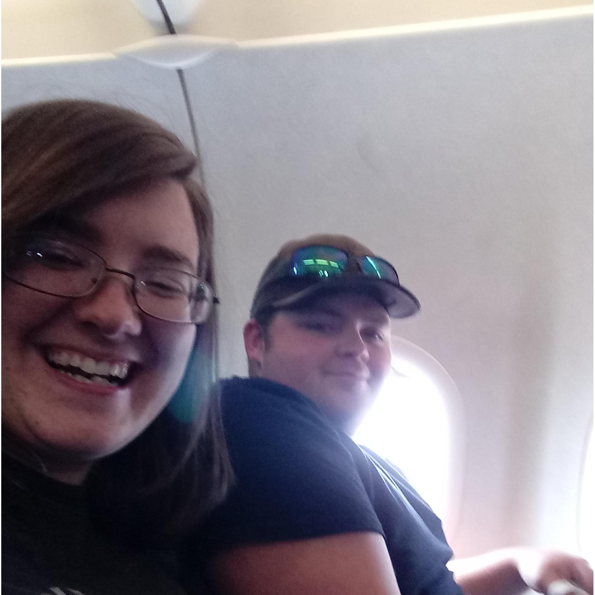 Michael's first airplane ride. We went to denver.