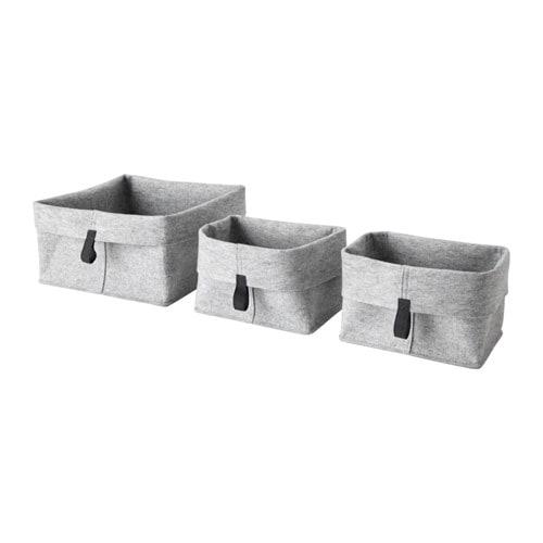 RAGGISAR								Basket, set of 3, gray