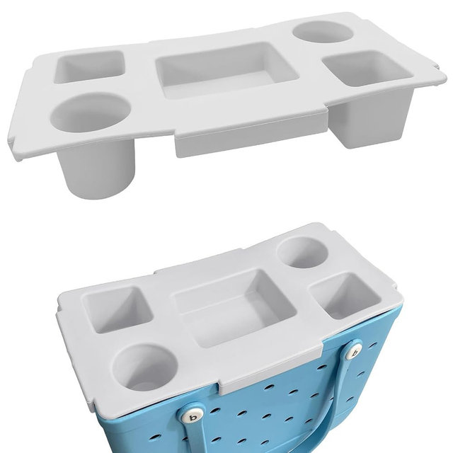 Yewaii Top Cup Holder Tray Accessory compatible with Bogg Bag X-Large - Accessories for Original Bogg Bag - Divider and Organizer Phone Holder fit for Bogg (White)
