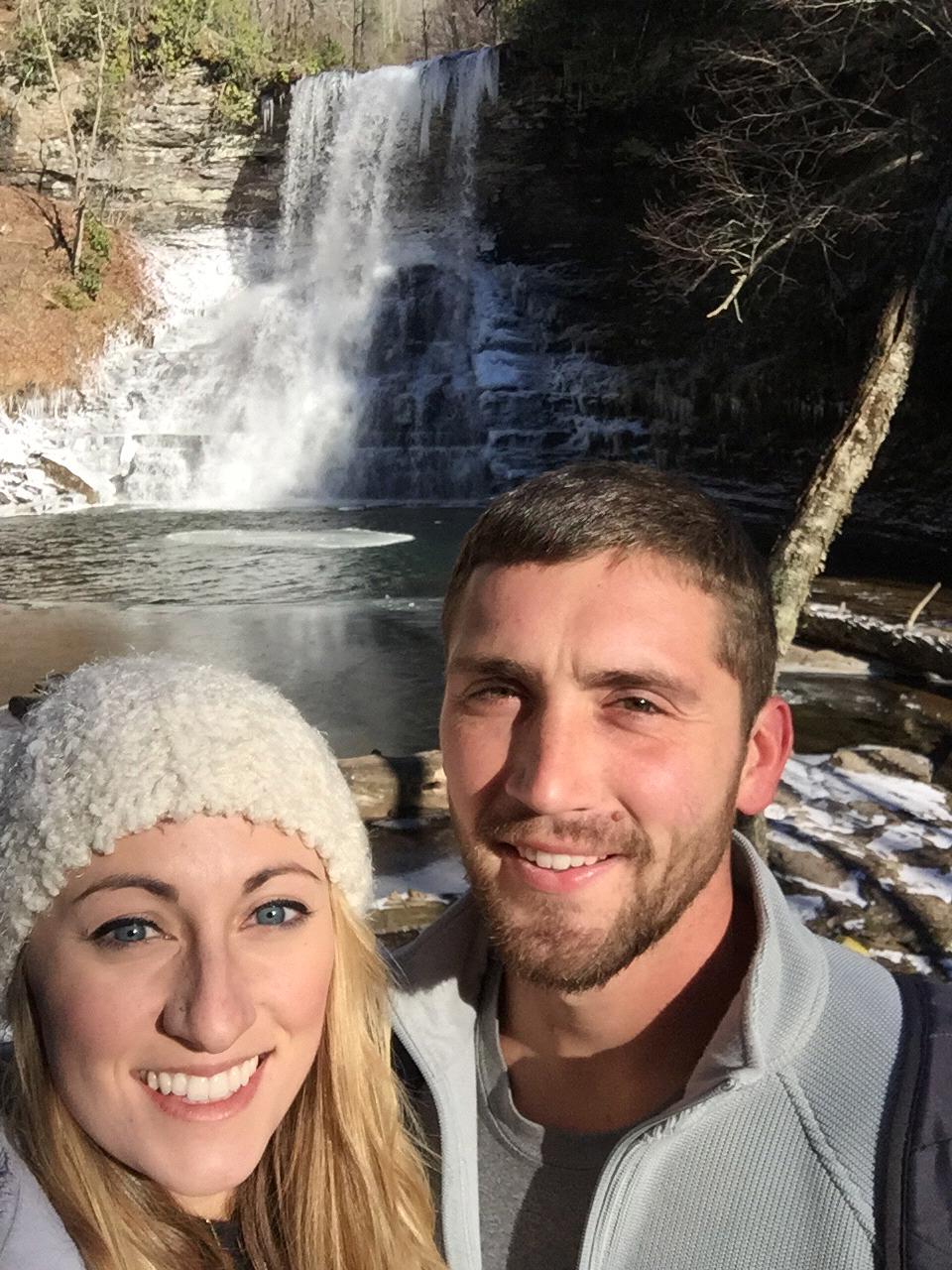 One of the couple's many trips to the cascades