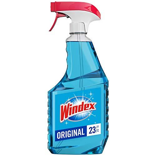 Windex Glass Cleaner Spray Bottle, Original Blue, 23 fl oz, Yellow