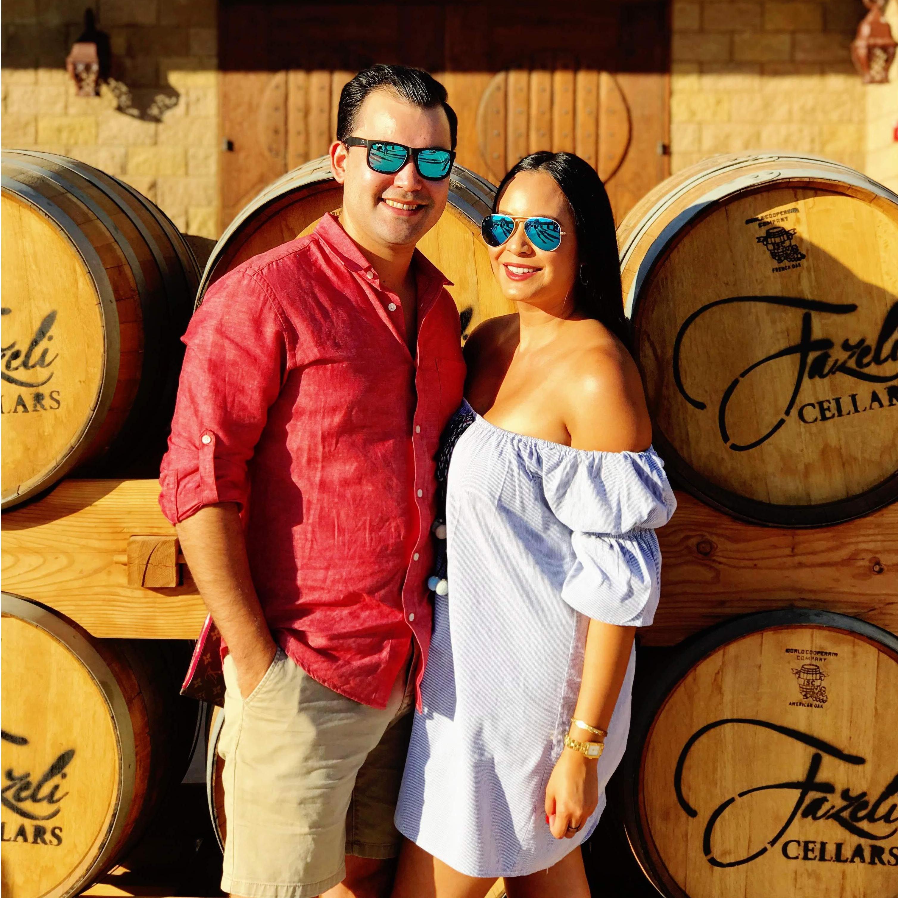 Enjoying some wine tasting at Fazeli Cellars