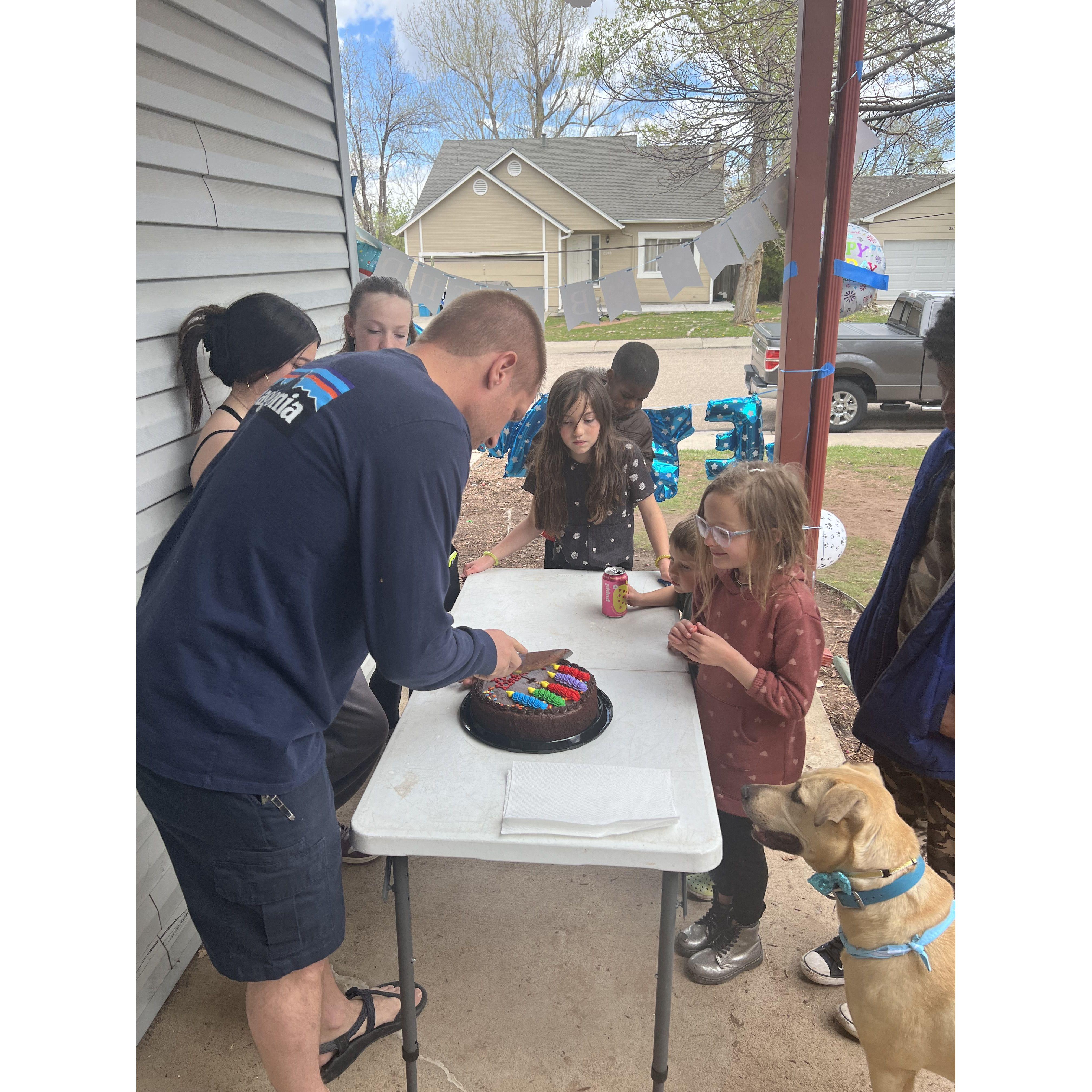 Getting ready to sing "Happy Birthday" to Watson!