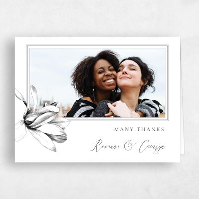 White Spring Wedding Thank You - Novela Portrait