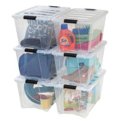 IRIS® Stack & Pull™ Plastic Latch Boxes (Set of 6)
