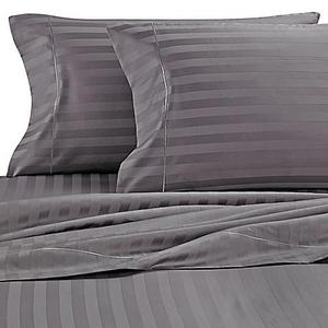 Wamsutta® Damask Stripe 500-Thread-Count PimaCott® Queen Sheet Set in Grey