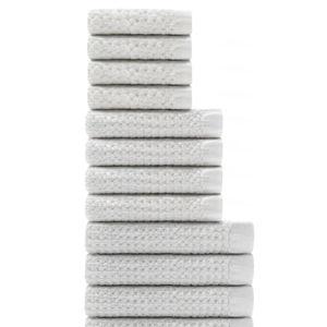 Supima® Waffle 12pc Bath Towel Move-In Bundle (White) | Onsen®