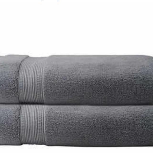 Charisma Soft 100% Hygro Cotton 2-piece Bath Towel Set in Dark Gray - Costco