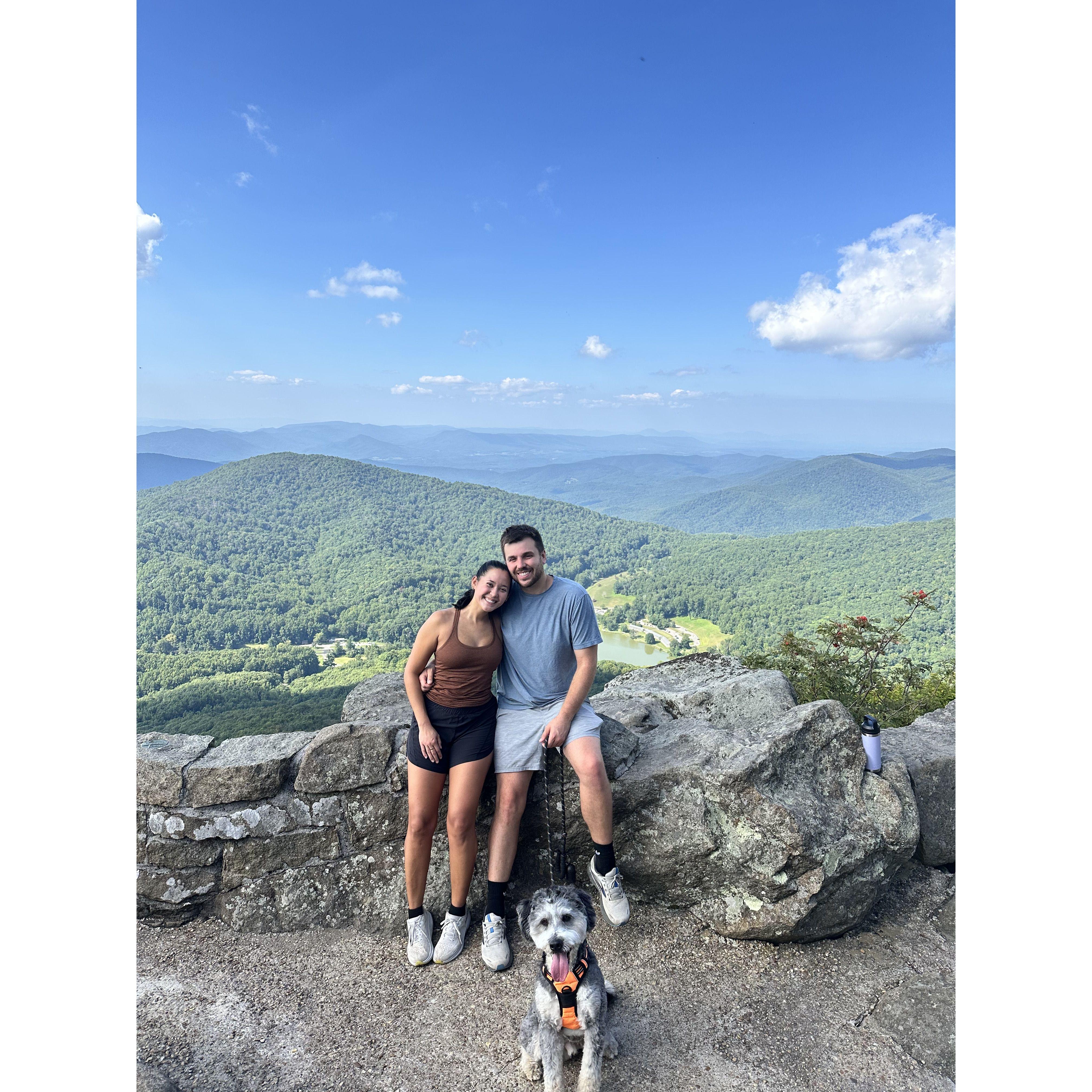 Sharp Top Hike with our pup