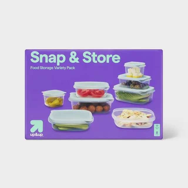 Snap & Store Variety Pack Food Storage Containers - 16pc/8ct - up&up™