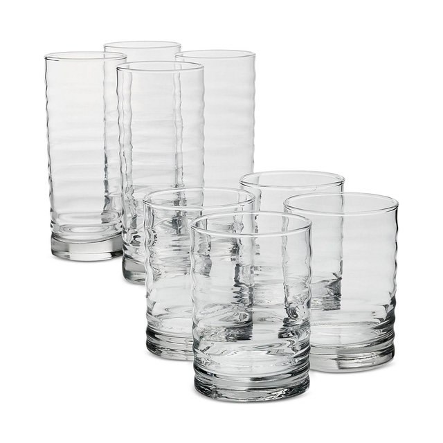 Arch Studio Rippled Double Old-Fashioned & Highball Glasses, Set of 8, Exclusively at Macy's
