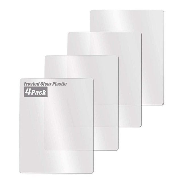 Clear Flexible Plastic Cutting Board Mats Set, Frosted Clear Kitchen Cutting Board Clear Mats 15 x 12 inches, Set of 4