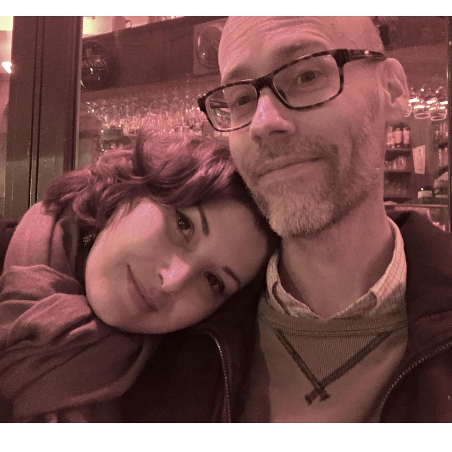 Our first night of our first trip together at a Paris street cafe. 2015.