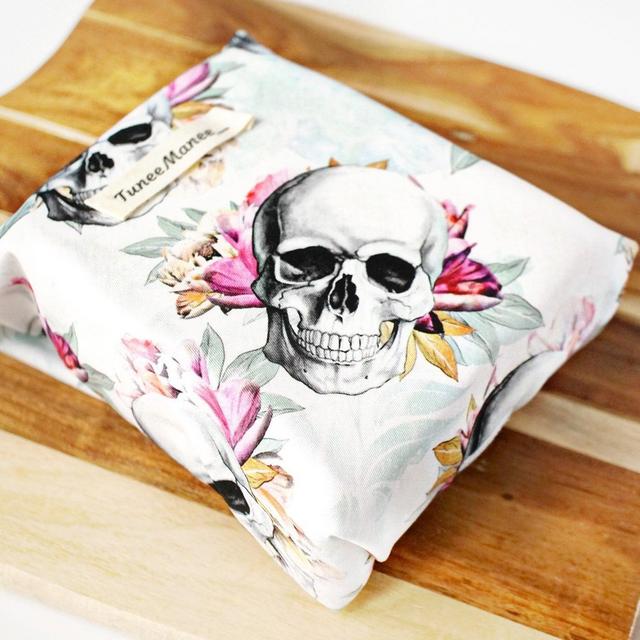 Floral Watercolor Skull Reusable Sandwich Wrap - Zero Waste Food Wrap - Lunch Bag Wrap - Eco friendly Gift - Sandwich Bag Wrap - Food Wrap