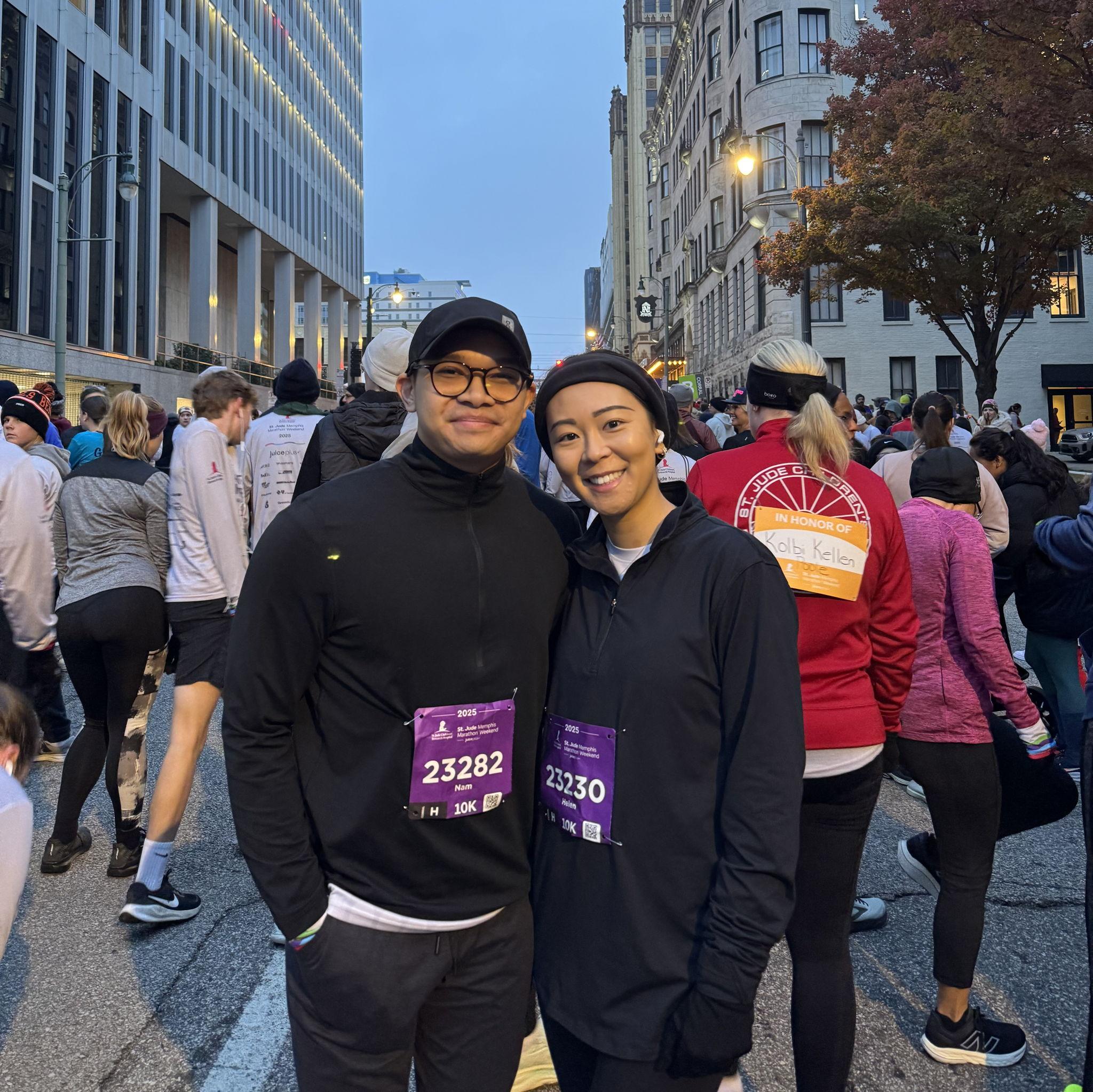 Nam and I ran our first 10K today for St. Jude!