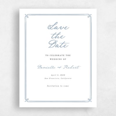 Powder Blue Wedding Save the Date - Elspeth Portrait