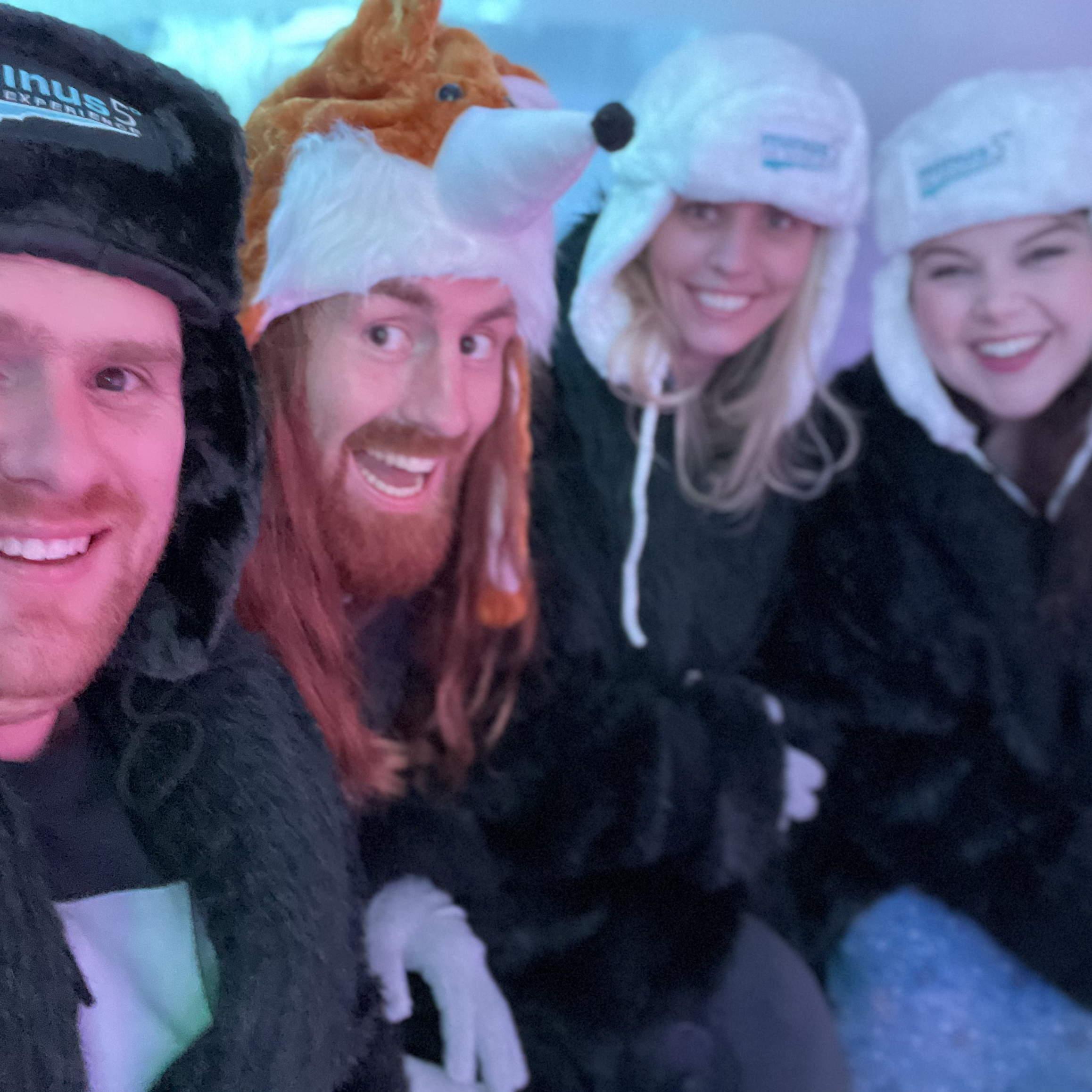 Ben, Robert, Kim & Megan at the Ice Bar in Vegas.