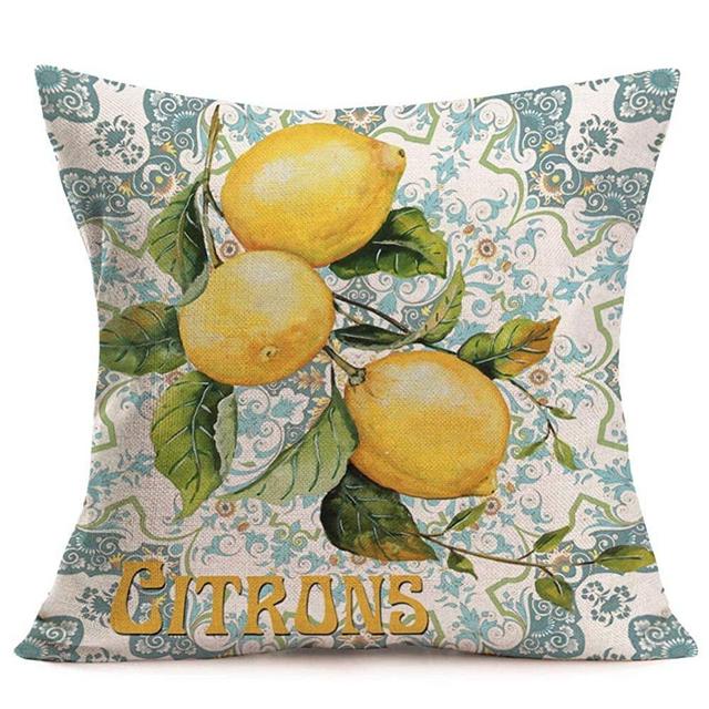 Fukeen Retro Fruit Lemon Pattern Throw Pillow Cases Cotton Linen 18 x 18 Inch Body Cushion Cover Home Sofa Decor Pillowcase for Women Men Citrons