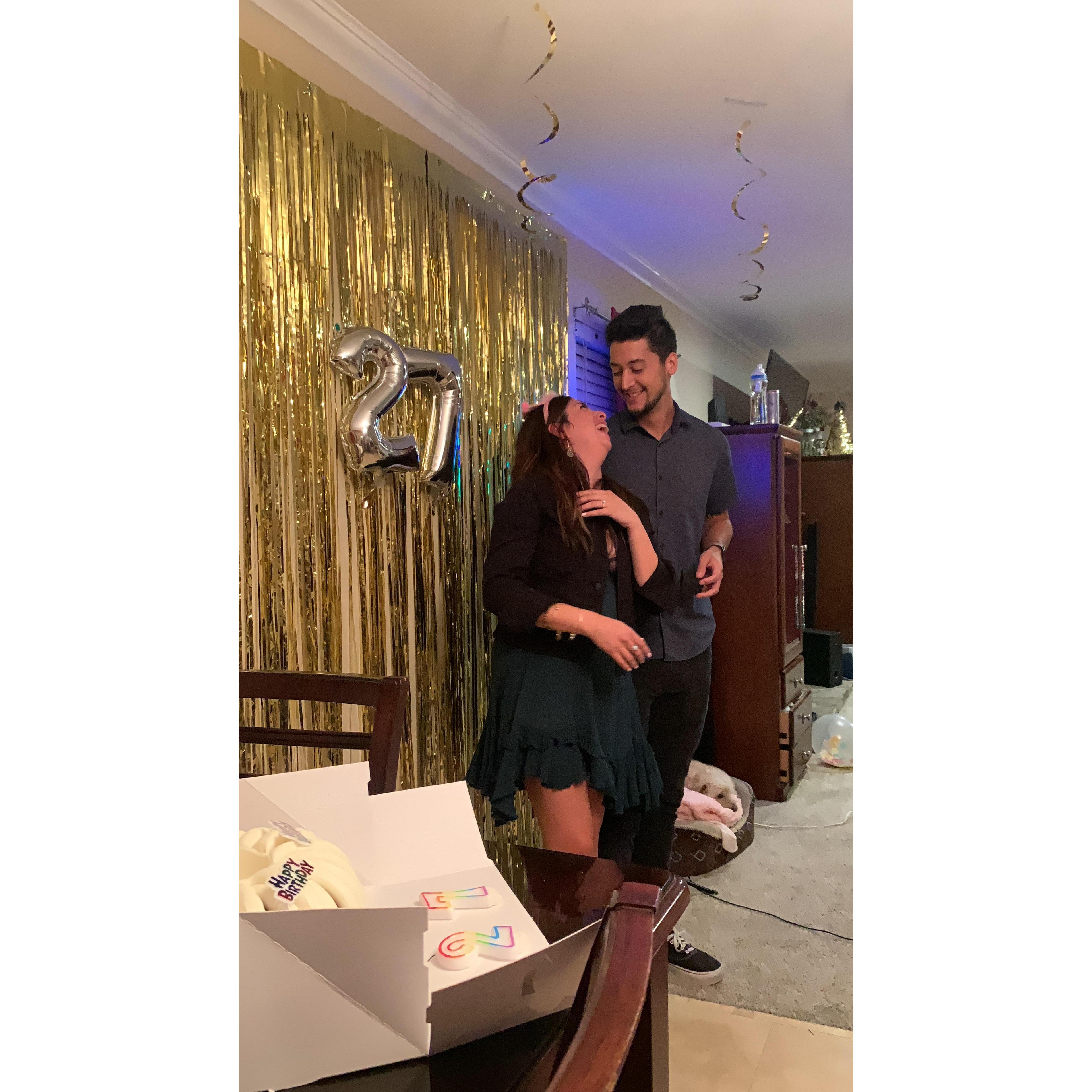 Moments after our proposal!