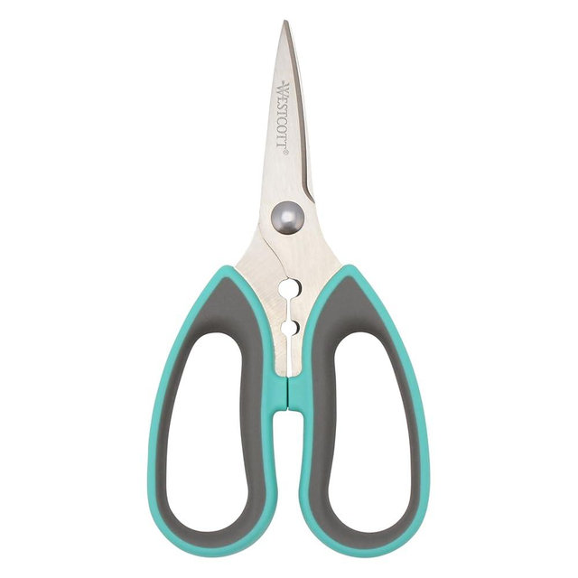 Westcott Titanium-Bonded Soft Handle Kitchen Shears for Herbs, Teal - 6.5-Inch Versatile Kitchen Shears with Precision Cutting Tips and Built-In Herb stripper for Easy Handling and Comfort