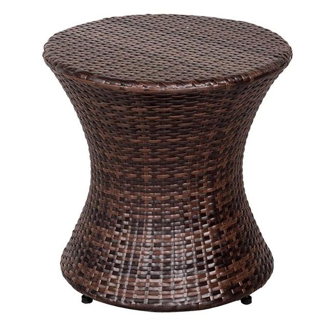 Sundale Outdoor Wicker Hourglass Accent Side Table All Weather Patio Furniture
