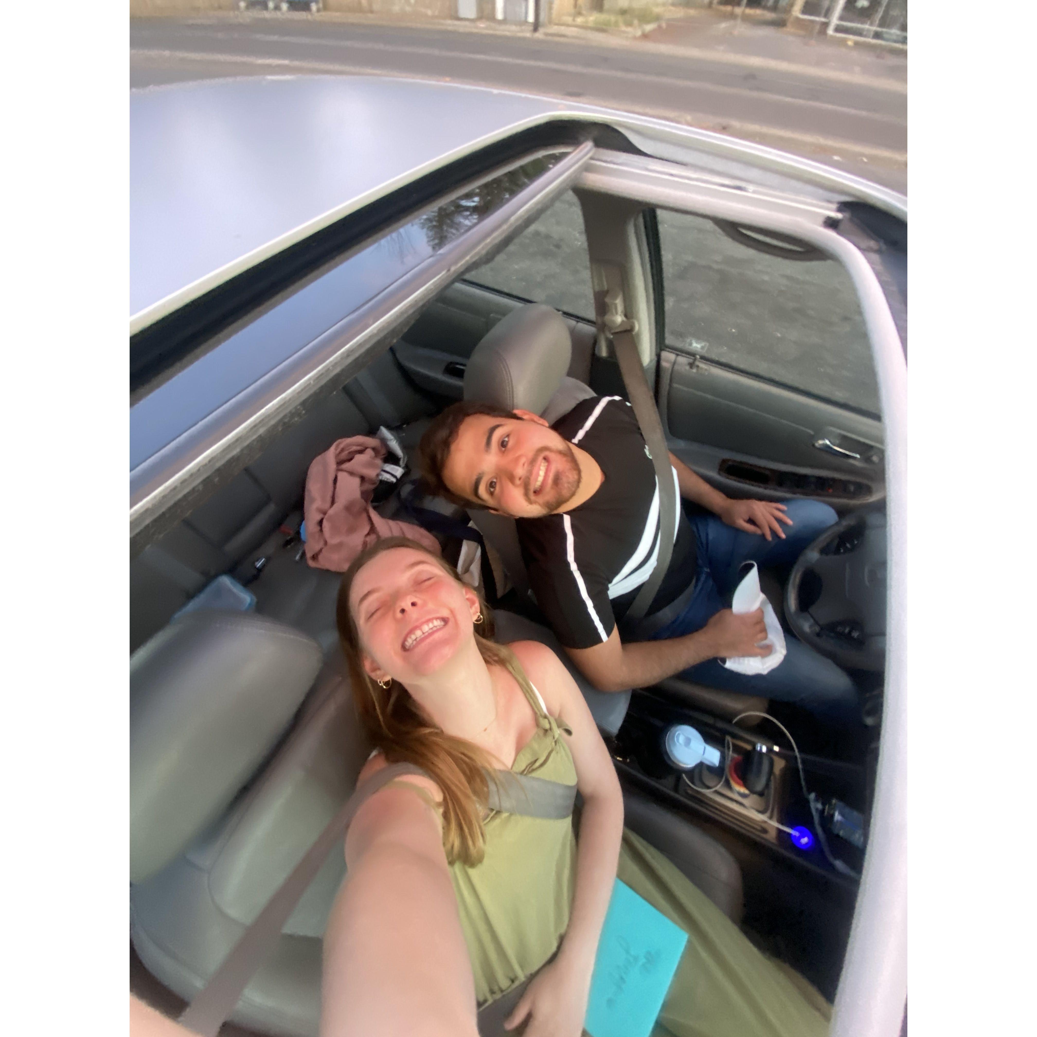 Leah had planned to move back home that July and they both decided they didn’t want to do long distance so they packed their stuff and headed west!