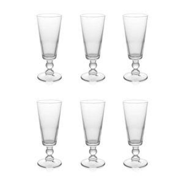 Set of 6 Evelyn Crystal Flutes