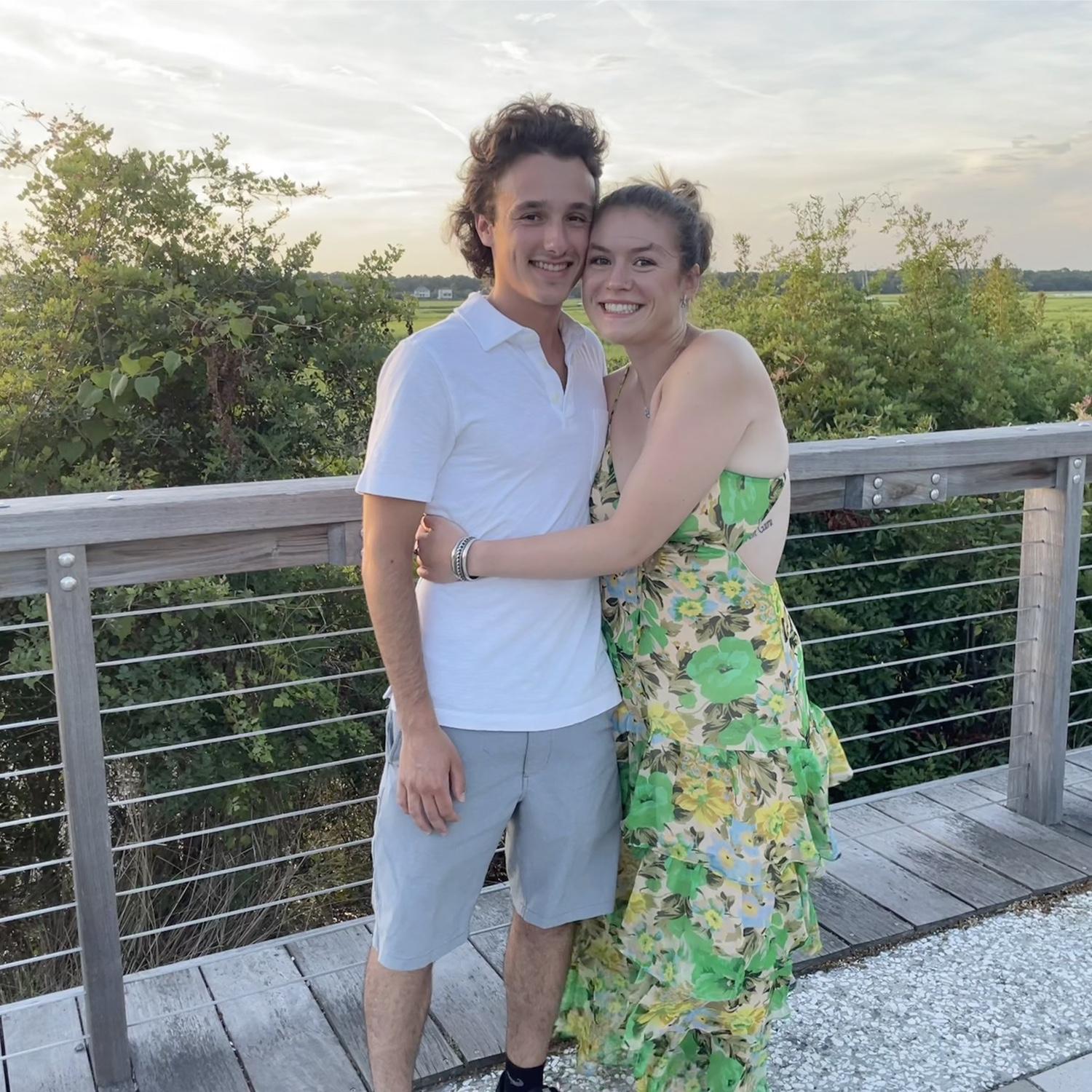 In love in front of the marsh in Hilton Head