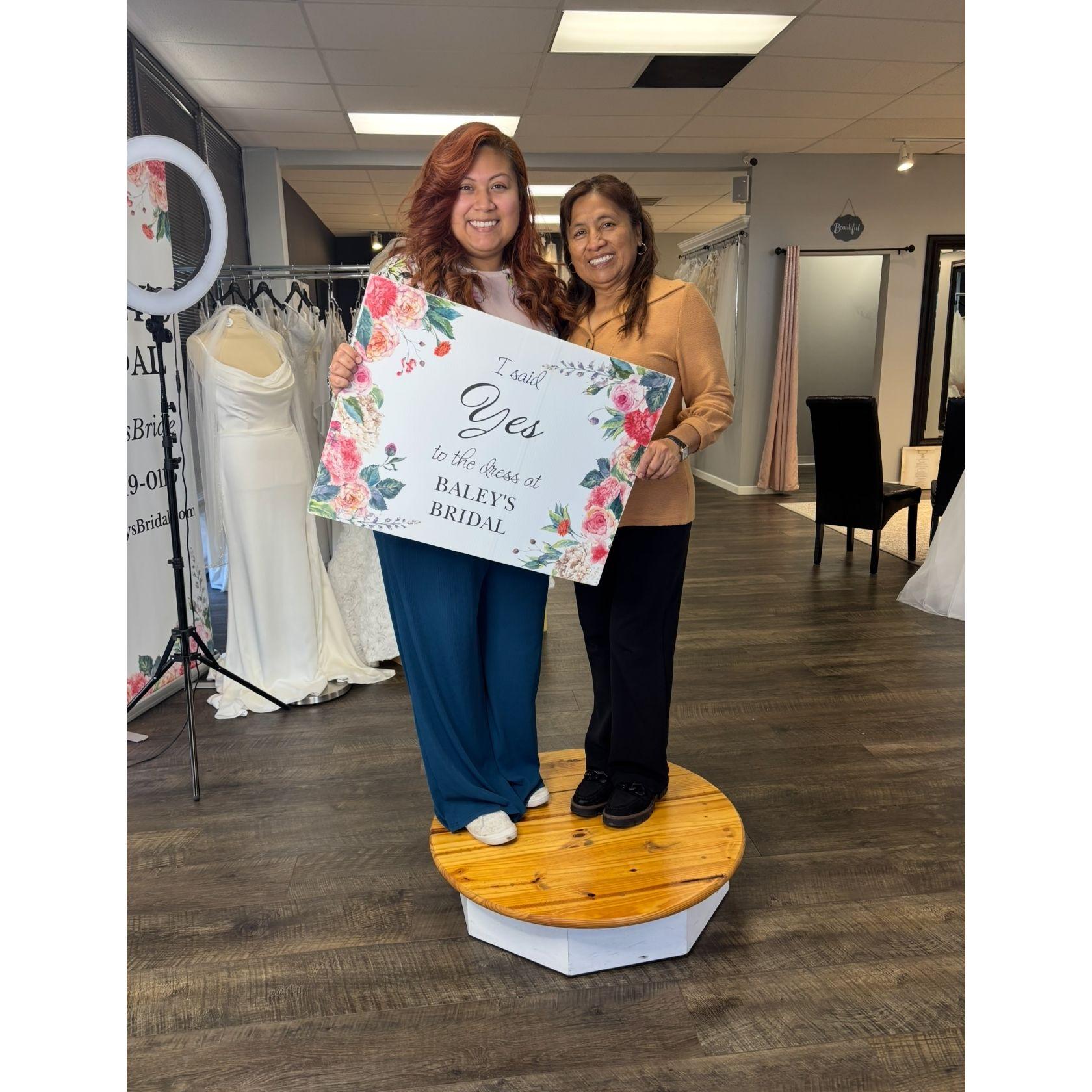Eriene and her mom sharing a special moment since she is the only daughter.
