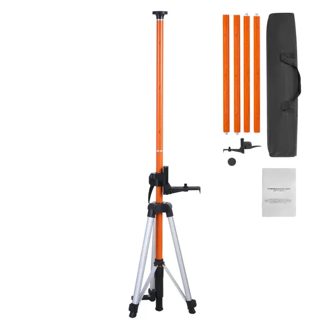 VEVOR Laser Level Tripod, 1/4"-20 & 5/8"-11 Thread Mount, 40.94-133.85 inch Height Adjustment with Level Bubble & Heavy-duty Stand
