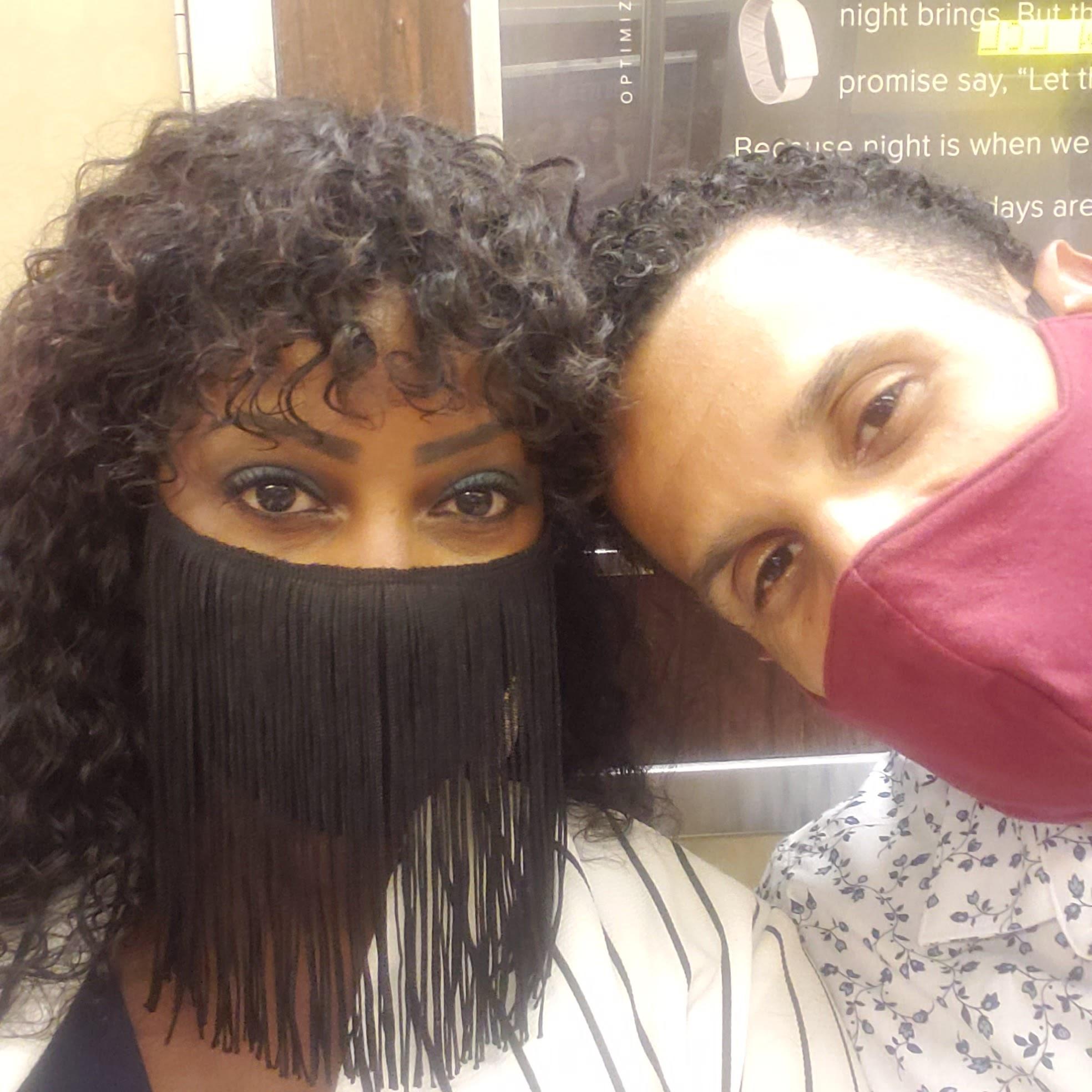 Peek-a-boo! If you gotta wear a mask, why not make it fashion. We absolutely welcome masks if you are feeling unsafe. We are still living in a pandemic...stay safe!