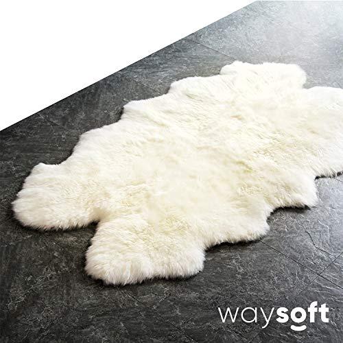 WaySoft Genuine New Zealand Sheepskin Rug, Luxuxry Fur Rug for Bedroom, Fluffy Rug for Living Room (4ft x 6ft, Natural)