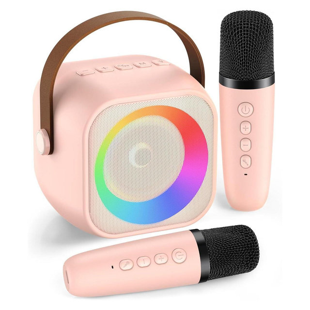 Mini Mic Pro Karaoke Machine with Microphones, Pink